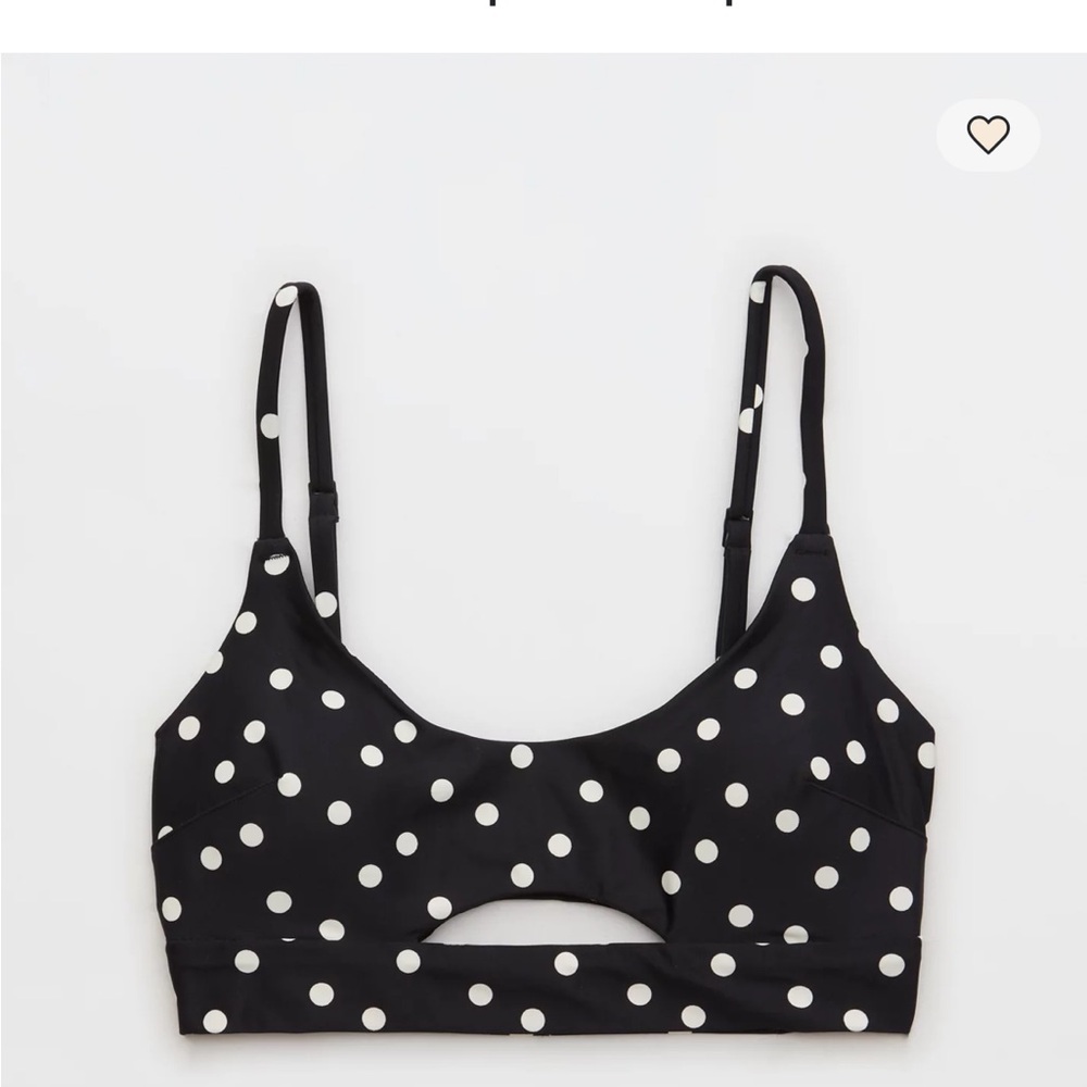 Aerie Polka Dot Women's bikini top with cut out front and back adjustable straps